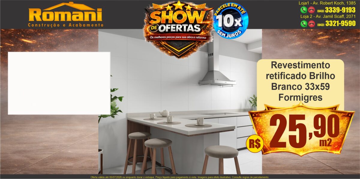 gr_revestimento 33x59 branco retificado brilho FORMIGRES SHOW DE OFERTAS promocao oferta barato