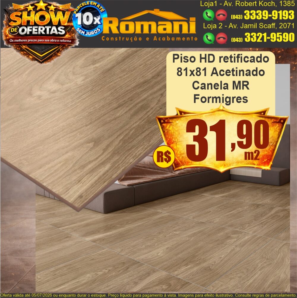 piso dh retificado amadeirado madeira canela mr 81x81 acetinado FORMIGRES SHOW DE OFERTAS promocao oferta barato