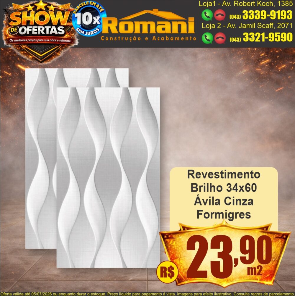 revestimento brilho avila zinza 34x60 formigres FORMIGRES SHOW DE OFERTAS promocao oferta barato