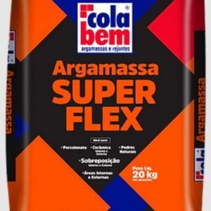 ARGAMASSA SUPER FLEX CINZA 20KG COLA BEM#