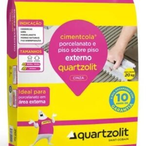 ARGAMASSA PORCELANTO E PISOXPISO EXTERNA CINZA 20KG QUARTZOLIT#