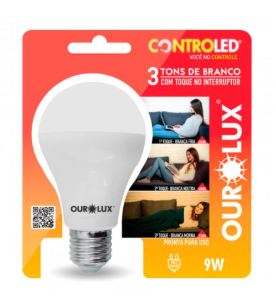 CONTROLED 3 TONS BRANCO 9W 6.5K+4K+2.7K OUROLUX 20485
