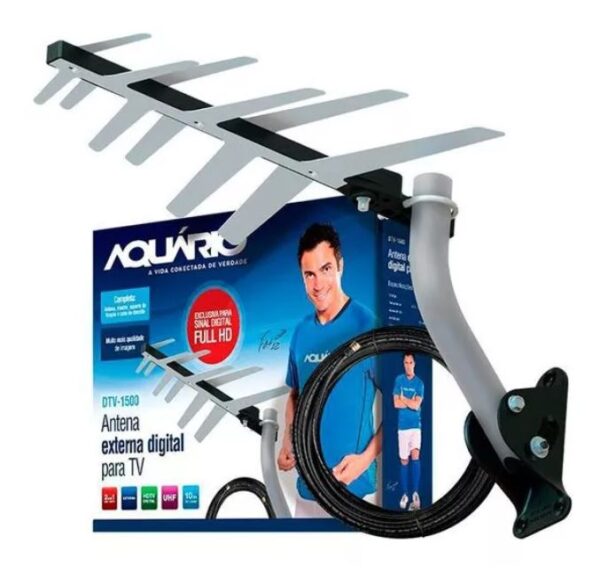 ANTENA EXTERNA DIGITAL FULL HD 10 AQUARIO DTV-1500