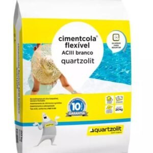 da8b769a-478b-4f8d-bfed-3203b1fcb9ca ARGAMASSA CIMENTCOLA FLEXÍVEL ACIII BRANCA 20KG (AC3) QUARTZOLIT#