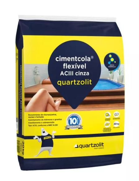 ARGAMASSA 20KG FLEXIVEL (AC3) ACIII CINZA QUARTZOLIT#