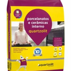 ARGAMASSA PORCELANATO CERAMICA INTERNO CINZA 20KG QUARTZOLIT