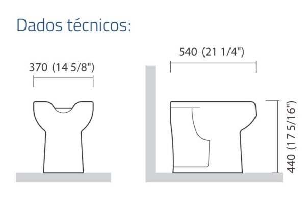 BACIA CONVENCIONAL LUNA MEDIC BRANCA ICASA IP9200 ACESSIVEL CADEIRANTE