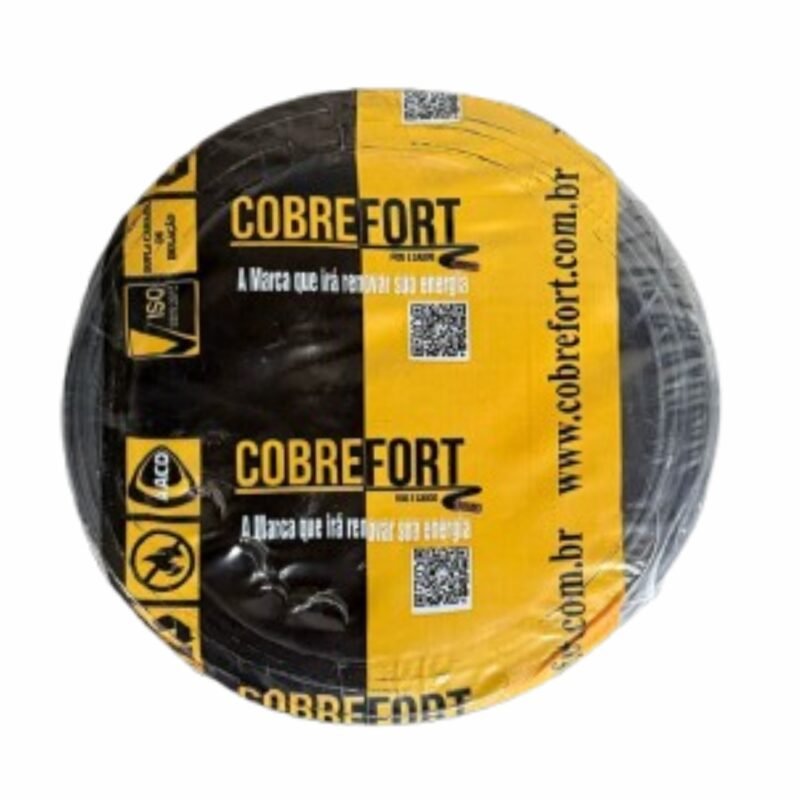 CABO FLEXIVEL 750V COBREFORT ROLO 100M 2,5MM PRETO