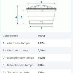 CAIXA D'AGUA 1000L POLIETILENO FORTLEV