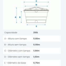 CAIXA D'AGUA 250L POLIETILENO FORTLEV