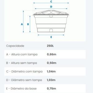 CAIXA D'AGUA 250L POLIETILENO FORTLEV