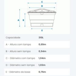 CAIXA D'AGUA 310L POLIETILENO FORTLEV