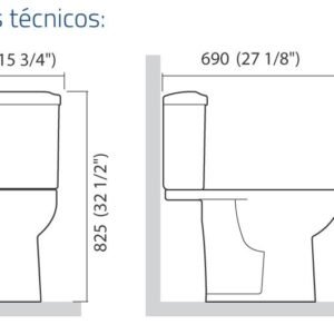 KIT BACIA IP94 + CAIXA ACOPLADA IC94 LUNA SPECIALE BRACA ICASA (IC94+IP91)
