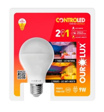 CONTROLED 2 STEPS 9W 6500K ANTI INSETO OUROLUX 20482