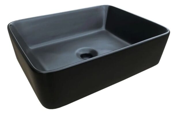 CUBA APOIO LOUÇA RETANGULAR 48X37X14 PRETO FOSCO NEOS