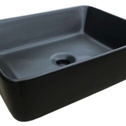 CUBA APOIO LOUÇA RETANGULAR 48X37X14 PRETO FOSCO NEOS