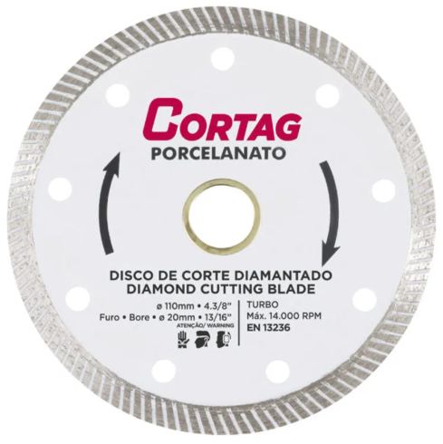 DISCO DIAMANTADO PORCELANATO 110MM CORTAG 60863
