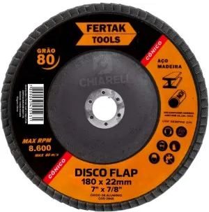 DISCO FLAP 180MM 7" - GRAO 80 FERTAK 2824