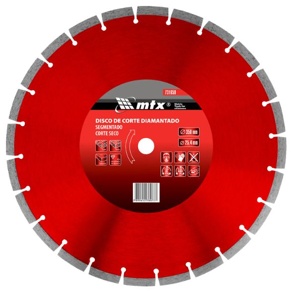 DISCO DE CORTE SEGMENTADO DIAM 13" 1/2 350 X 25,4MM MTX - 731659