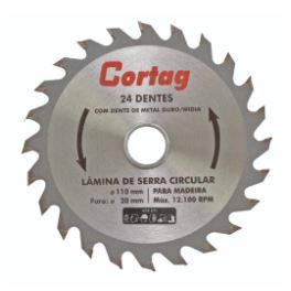 DISCO SERRA CIRC P/ MADEIRA 24D 7.1/4 CORTAG 60753