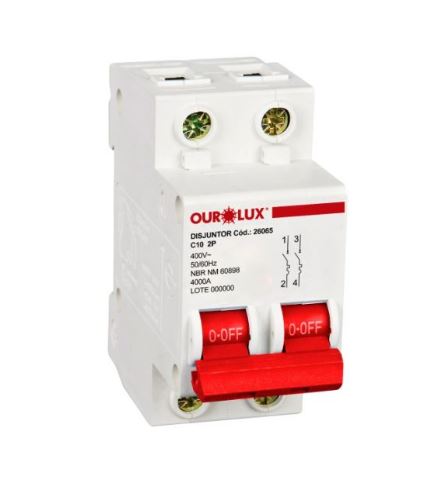 DISJUNTOR DIN BIP 2X10A (C) OUROLUX 26065