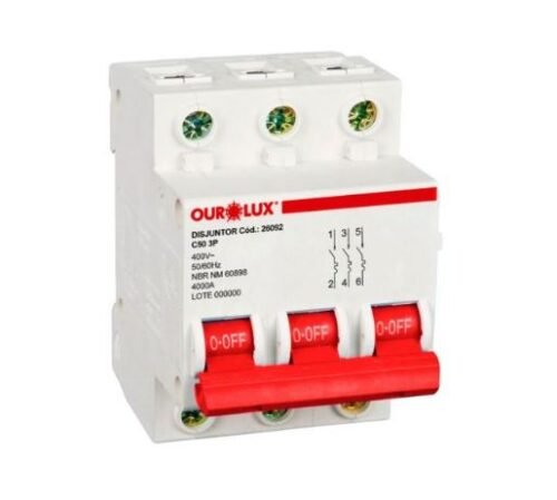 DISJUNTOR DIN TRIP 3X50A (C) OUROLUX 26092