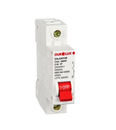 DISJUNTOR DIN UNIP 1X16A (C) OUROLUX 26047