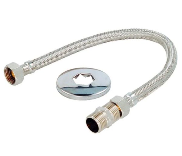 ENGATE FLEXIVEL INOX TRANÇADO 60CM 1/2" ULTRA METAIS