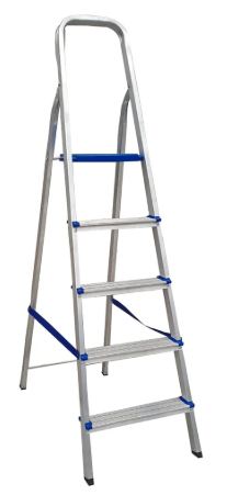 ESCADA DOMESTICA ALUMINIO 5 DEGRAUS REAL