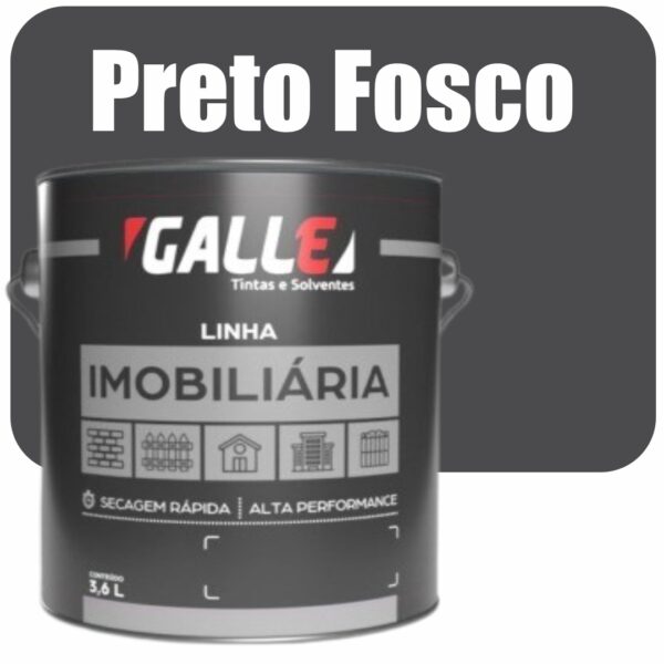 ESMALTE SINTETICO SECAGEM RAPIDA FOSCO 3,6L PRETO FOSCO GALLE
