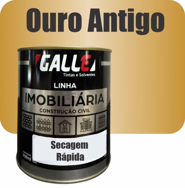 ESMALTE SINTETICO SECAGEM RAPIDA METALICO 0,9L OURO ANTIGO GALLE