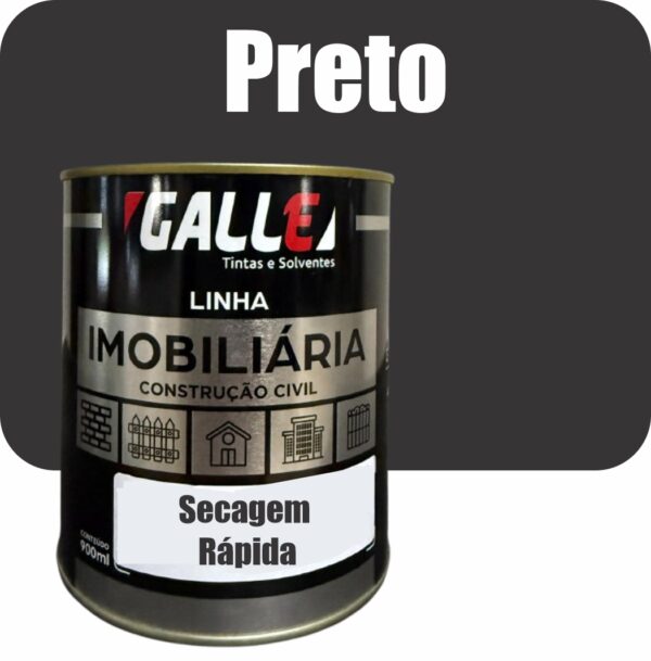 ESMALTE SINTETICO SECAGEM RAPIDA BRILHANTE 0,9L PRETO GALLE