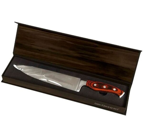 FACA 8 STEEL ACO CABO MADEIRA 4,5X2X33CM MOR 003941