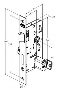 FECHADURA CLASSIC 40 ROSETA QUAD INOX 3200 EXTERNA STAM 38229