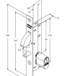 FECHADURA BICO DE PAPAGAIO ESPELHO INOX 901 EXTERNA (G) STAM 35067