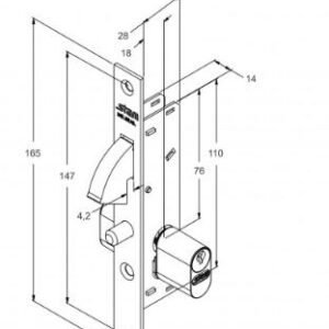 FECHADURA BICO DE PAPAGAIO ESPELHO INOX 901 EXTERNA (G) STAM 35067