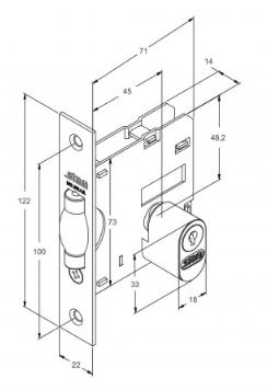 FECHADURA PIVOTANTE ROLETE ROSETA QUAD INOX EXTERNA 1005 STAM 10892