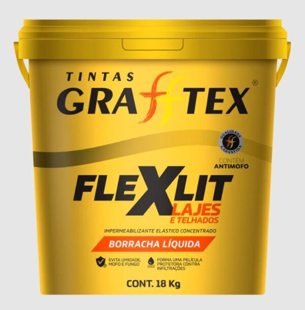 FLEXLIT VEDA LAJES PAREDE TELHA BORRACHA LIQUIDA 18L GRAFFTEX TÉRMICO