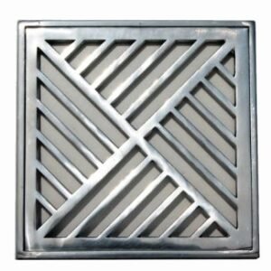 GRELHA ALUMINIO ESCOVADO COM PORTA GRELHA 20X20CM PRIME ALUMINIO