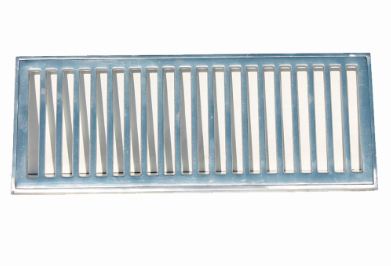 GRELHA ALUMINIO ESCOVADO COM PORTA GRELHA 20X50CM PRIME ALUMINIO