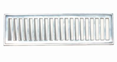 GRELHA ALUMINIO ESCOVADO COM PORTA GRELHA 15X50CM PRIME ALUMINIO