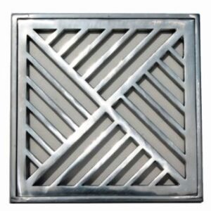 GRELHA ALUMINIO ESCOVADO COM PORTA GRELHA 25X25CM PRIME ALUMINIO
