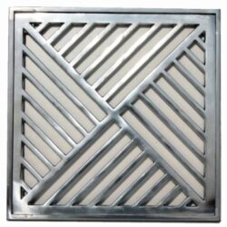 GRELHA ALUMINIO ESCOVADO COM PORTA GRELHA 30X30CM PRIME ALUMINIO