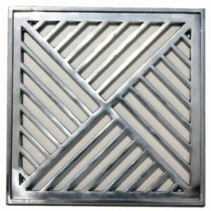 GRELHA ALUMINIO ESCOVADO COM PORTA GRELHA 30X30CM PRIME ALUMINIO
