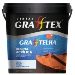 IMPERMEABILIZANTE RESINA ACRILICA TELHA/PAREDE BRILHANTE 18L COR GRAFFTEX