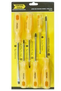 JOGO CHAVE FENDA/PHILLIPS 3/3 SOLID FERTAK 4805