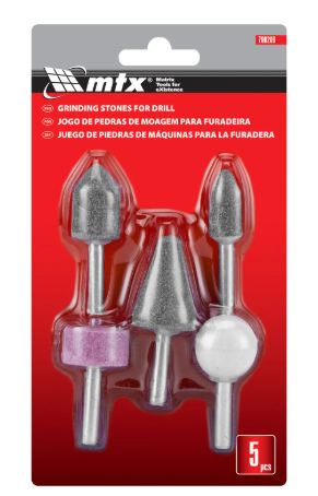 JOGO PEDRAS MOAGEM PARA FURADEIRA 5 PCS MTX 760209