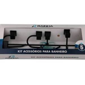 KIT QUADRADO ALUMINIO PRETO FOSCO RAINHA 5 PÇS 215494