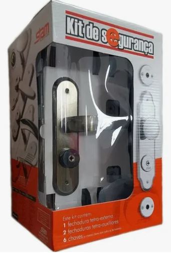 KIT SEGURANÇA 1800/09 3 FECHADURAS TETRA OXIDADO STAM 34267