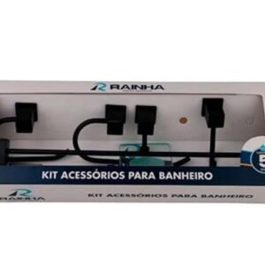 KIT SEMI LUXO SQUARE PRETO FOSCO INOX RAINHA 214551